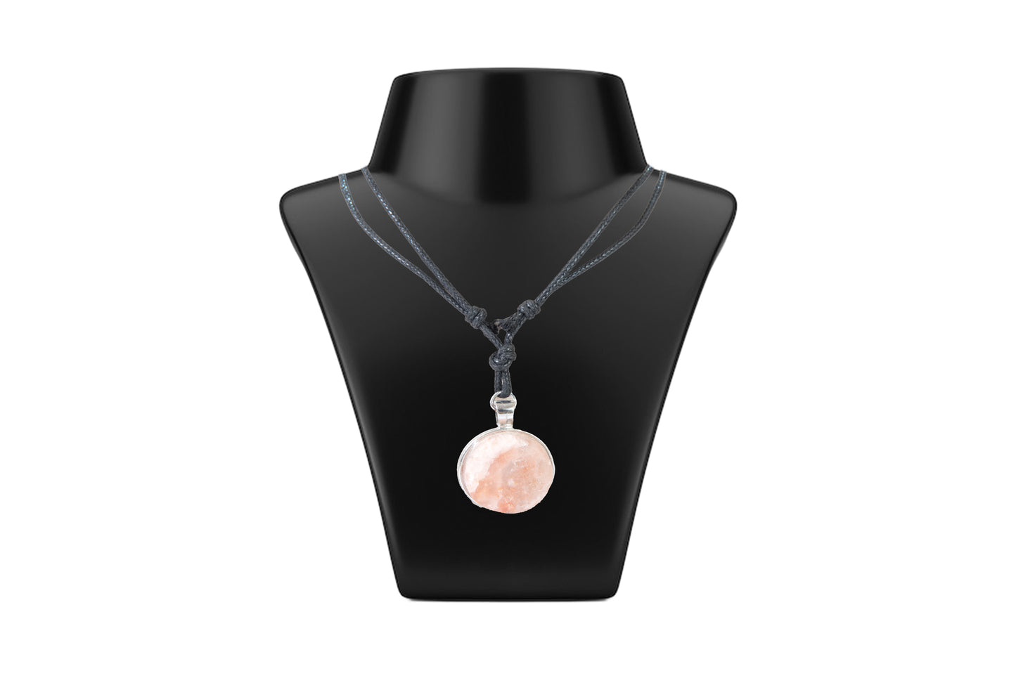 Salt Pendant on Round Alloy – Rope or Metal Chain Necklace
